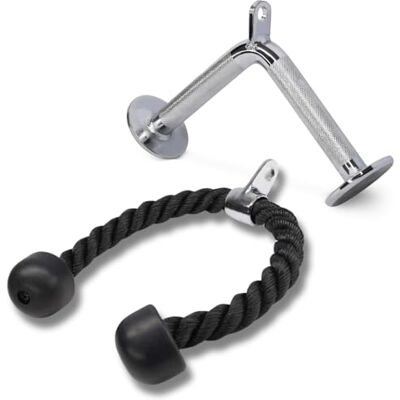 Yes4All Barra giratoria recta, accesorio de Cable de barra en forma de V para entrenamiento de pesas, accesorios de máquina de Cable para gimnasio en casa Yes4All Barra giratoria recta, accesorio de Cable de barra en forma de V para entrenamiento de pesas, accesorios de máquina de Cable para gimnasio en casa