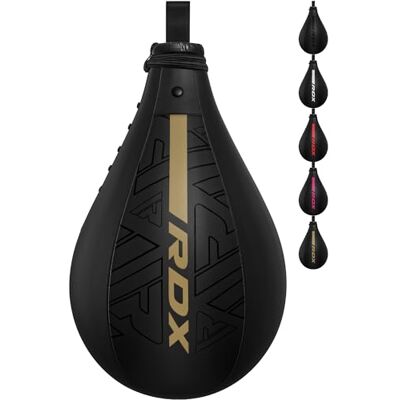 RDX Pera de Boxeo, Maya Hide Cuero, MMA Punching Velocidad Bola con Vejiga Adicional, Peras Rapida Speed Bag para Kick Boxing Gimnasio Saco Boxe Fitness Gym Combate Deporte Conjunto de Entrenamiento RDX Pera de Boxeo, Maya Hide Cuero, MMA Punching Velocidad Bola con Vejiga Adicional, Peras Rapida Speed Bag para Kick Boxing Gimnasio Saco Boxe Fitness Gym Combate Deporte Conjunto de Entrenamiento