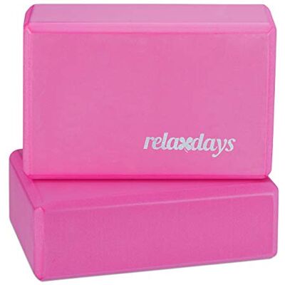 Relaxdays Bloques de yoga - Juego de 2 antideslizantes de espuma 15cm Relaxdays Bloques de yoga - Juego de 2 antideslizantes de espuma 15cm