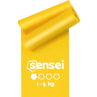 Sensei ® Banda Elástica (1-4 kg) – Cinta de Resistencia Larga 200 cm Amarilla Ligera para Fisioterapia, Yoga y Pilates – Goma para Rehabilitación Sensei ® Banda Elástica (1-4 kg) – Cinta de Resistencia Larga 200 cm Amarilla Ligera para Fisioterapia, Yoga y Pilates – Goma para Rehabilitación