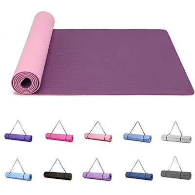 Narwhal Alfombrillas de yoga para mujer, de 6 mm de grosor, con correa de transporte, tapete de ejercicio Tpe para yoga, pilates, gimnasia (183 x 61 x ,6 cm) (morado/rosa) Narwhal Alfombrillas de yoga para mujer, de 6 mm de grosor, con correa de transporte, tapete de ejercicio Tpe para yoga, pilates, gimnasia (183 x 61 x ,6 cm) (morado/rosa)