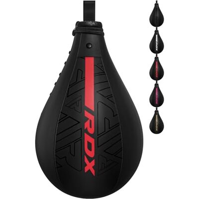 RDX Pera de Boxeo, Maya Hide Cuero, MMA Punching Velocidad Bola con Vejiga Adicional, Peras Rapida Speed Bag para Kick Boxing Gimnasio Saco Boxe Fitness Gym Combate Deporte Conjunto de Entrenamiento RDX Pera de Boxeo, Maya Hide Cuero, MMA Punching Velocidad Bola con Vejiga Adicional, Peras Rapida Speed Bag para Kick Boxing Gimnasio Saco Boxe Fitness Gym Combate Deporte Conjunto de Entrenamiento