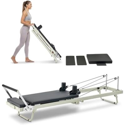 VEVOR Reformer de Pilates Plegable Máquina de Pilates para Gimnasio en Casa Equipo de Pilates Doble Resistencia Resorte y Cuerda Reformador para Avanzados Principiantes hasta 181,4kg, 252x62x77 cm VEVOR Reformer de Pilates Plegable Máquina de Pilates para Gimnasio en Casa Equipo de Pilates Doble Resistencia Resorte y Cuerda Reformador para Avanzados Principiantes hasta 181,4kg, 252x62x77 cm