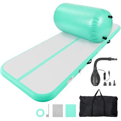 VEVOR Colchoneta Inflable de Gimnasia 300x100x10 cm Rodillo 60x100 cm Verde Para Yoga, Material de PVC Resistente y Robusto, Con Bomba de Aire Eléctrica, Para Hogar, Gimnasio, Exteriores, Playa, Parque VEVOR Colchoneta Inflable de Gimnasia 300x100x10 cm Rodillo 60x100 cm Verde Para Yoga, Material de PVC Resistente y Robusto, Con Bomba de Aire Eléctrica, Para Hogar, Gimnasio, Exteriores, Playa, Parque