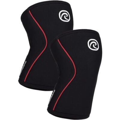 Rehband Rodillera para entrenamiento de fuerza & fitness rodillera de neopreno de 7 mm, flexible & antideslizante, knee sleeve para hombres & mujeres, Color:Negro/Rojo 1 Par, Talla:M Rehband Rodillera para entrenamiento de fuerza & fitness rodillera de neopreno de 7 mm, flexible & antideslizante, knee sleeve para hombres & mujeres, Color:Negro/Rojo 1 Par, Talla:M