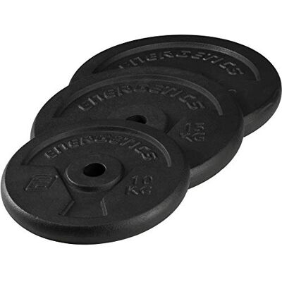 ENERGETICS Pesa (Hierro Fundido, 20 kg), Color Negro ENERGETICS Pesa (Hierro Fundido, 20 kg), Color Negro