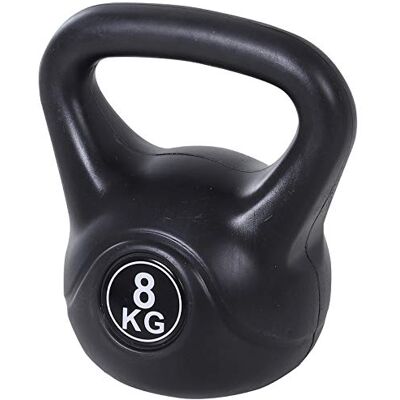HOMCOM Pesa Rusa 8 kg Kettlebell con Mango Ancho Base Plana Negro HOMCOM Pesa Rusa 8 kg Kettlebell con Mango Ancho Base Plana Negro