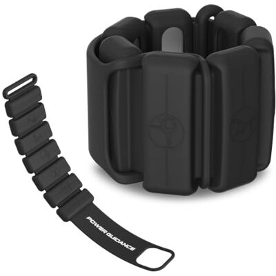 POWER GUIDANCE Pesas para Muñecas, Lastres Tobilleras sin Velcro con Bloques Deslizantes Ajustables (0,28-1kg Par), Pulseras con Peso de Silicona Impermeable para Pilates, Caminar & Gimnasio (Negro) POWER GUIDANCE Pesas para Muñecas, Lastres Tobilleras sin Velcro con Bloques Deslizantes Ajustables (0,28-1kg Par), Pulseras con Peso de Silicona Impermeable para Pilates, Caminar & Gimnasio (Negro)