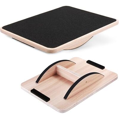 Yes4All R7TM Tabla de equilibrio profesional de 44 centímetros; tabla basculante de madera para escritorio de pie, soporta hasta 158 kg, negro, 30D Yes4All R7TM Tabla de equilibrio profesional de 44 centímetros; tabla basculante de madera para escritorio de pie, soporta hasta 158 kg, negro, 30D