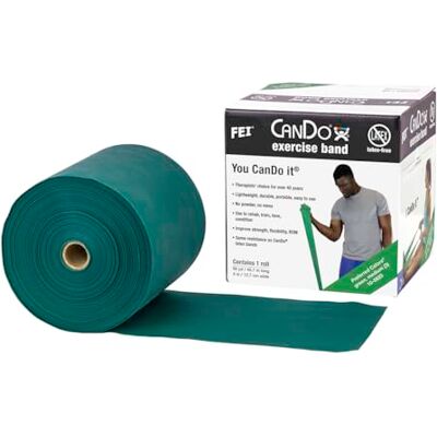 Cando Banda elástica para ejercicios, Verde/Media, 46 m- sin látex Cando Banda elástica para ejercicios, Verde/Media, 46 m- sin látex