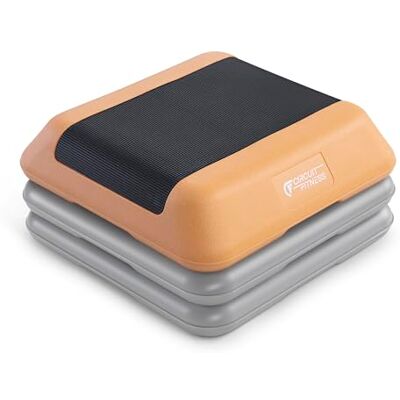 MARCY Circuit Fitness by 16 x 16 pulgadas plataforma escalonada aeróbica ajustable de altura con 2 ascensores, superficie de goma antideslizante, entrenamiento físico de ejercicio en casa, difusor de MARCY Circuit Fitness by 16 x 16 pulgadas plataforma escalonada aeróbica ajustable de altura con 2 ascensores, superficie de goma antideslizante, entrenamiento físico de ejercicio en casa, difusor de