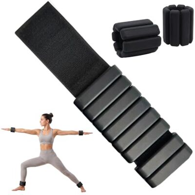 Relaxdays muñequeras y tobilleras, set de 2, 2 kg, para yoga y correr silicona, negras Relaxdays muñequeras y tobilleras, set de 2, 2 kg, para yoga y correr silicona, negras