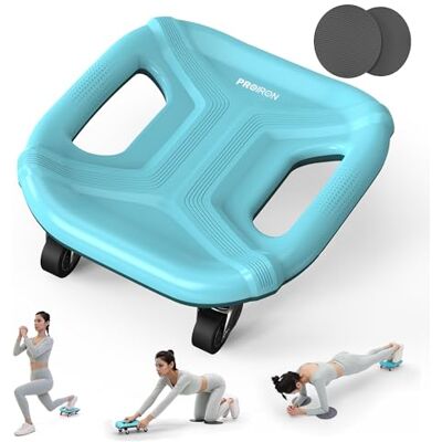 PROIRON Rueda Abdominal, 4 Ruedas Ejercitador Abdominal Placa Deslizante Multifunción, con Alfombrilla para Rodillas, para Ejercicio Abdominales en Casa y Gimnasio, Azul PROIRON Rueda Abdominal, 4 Ruedas Ejercitador Abdominal Placa Deslizante Multifunción, con Alfombrilla para Rodillas, para Ejercicio Abdominales en Casa y Gimnasio, Azul