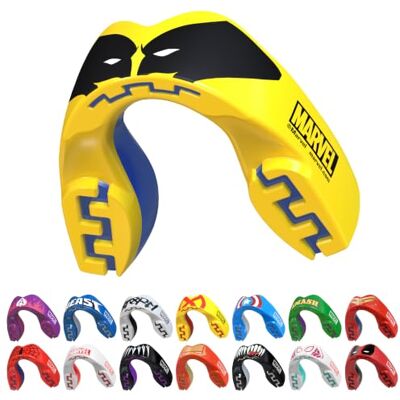 Marvel Protector bucal adultos y niños para todos los deportes de contacto, incluidos rugby, MMA, artes marciales de kickboxing, judo, hockey y boxeo (Wolverine, Júnior (Hasta 11 Años)) Marvel Protector bucal adultos y niños para todos los deportes de contacto, incluidos rugby, MMA, artes marciales de kickboxing, judo, hockey y boxeo (Wolverine, Júnior (Hasta 11 Años))