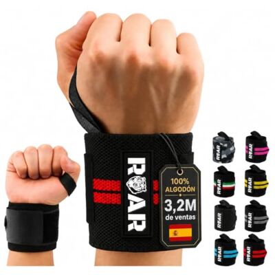Roar ® Muñequeras Deportivas (2 Unidades) – Muñequeras para Gimnasio, Crossfit y Fitness, Wrist Wraps Ajustables para Levantamiento de Pesas, Entrenamiento y Soporte de Muñeca Hombre Mujer Roar ® Muñequeras Deportivas (2 Unidades) – Muñequeras para Gimnasio, Crossfit y Fitness, Wrist Wraps Ajustables para Levantamiento de Pesas, Entrenamiento y Soporte de Muñeca Hombre Mujer