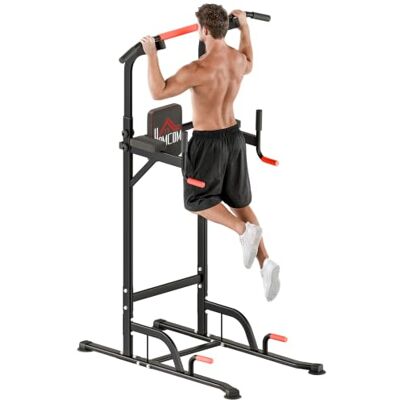 HOMCOM Barra de Dominadas Altura Regulable 189-239 cm con 7 Orificios Torre de Ejercicios Estación Multifuncional para Entrenamiento Fitness Casa Gimnasio Oficina Carga 120 kg HOMCOM Barra de Dominadas Altura Regulable 189-239 cm con 7 Orificios Torre de Ejercicios Estación Multifuncional para Entrenamiento Fitness Casa Gimnasio Oficina Carga 120 kg