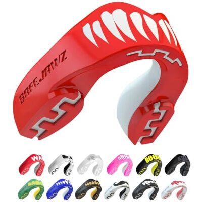 SAFEJAWZ Protector bucal adultos y niños para todos los deportes de contacto, incluidos rugby, MMA, artes marciales de kickboxing, judo, hockey y boxeo SAFEJAWZ Protector bucal adultos y niños para todos los deportes de contacto, incluidos rugby, MMA, artes marciales de kickboxing, judo, hockey y boxeo