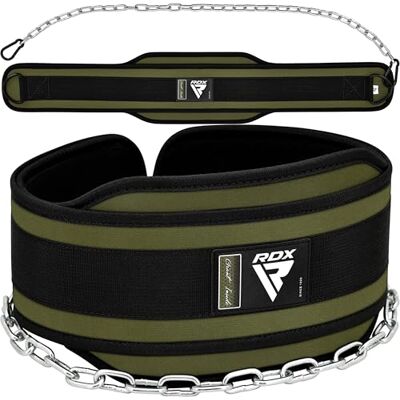 RDX Cinturón Lastre Dominadas Inmersión, Dip Belt con 36 Pulgadas Cadena, 6'' Soporte Lumbar para Gimnasio Powerlifting Levantamiento de Pesas Culturismo Gym Halterofilia Entrenamiento, Hombre Mujere RDX Cinturón Lastre Dominadas Inmersión, Dip Belt con 36 Pulgadas Cadena, 6'' Soporte Lumbar para Gimnasio Powerlifting Levantamiento de Pesas Culturismo Gym Halterofilia Entrenamiento, Hombre Mujere