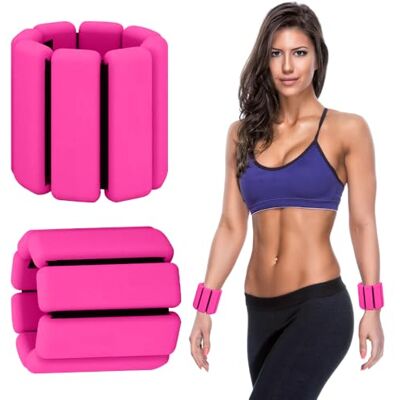 BNGXR 2 Pcs Pesas de Muñeca y Tobillo, Pesas Pierna Tobillos, Pulsera Pesos Ajustable, Portátiles Muñequera con Peso para Damas Hombres Aptitud Física, Correr, Caminar, Yoga, Pilates (Rosa roja) BNGXR 2 Pcs Pesas de Muñeca y Tobillo, Pesas Pierna Tobillos, Pulsera Pesos Ajustable, Portátiles Muñequera con Peso para Damas Hombres Aptitud Física, Correr, Caminar, Yoga, Pilates (Rosa roja)