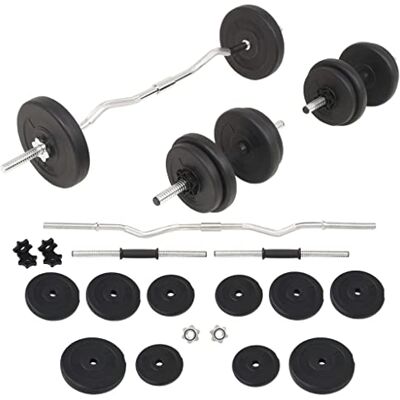 vidaXL Juego de barras y pesas 30 kg vidaXL Juego de barras y pesas 30 kg