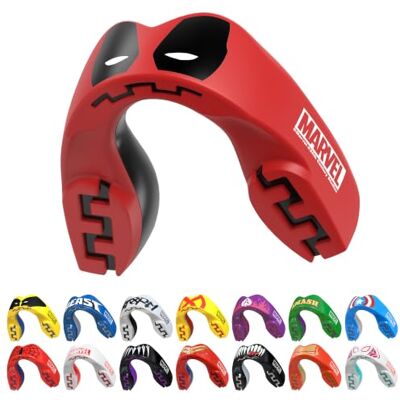 Marvel Protector bucal adultos y niños para todos los deportes de contacto, incluidos rugby, MMA, artes marciales de kickboxing, judo, hockey y boxeo (Deadpool, Adulto (12+ Años)) Marvel Protector bucal adultos y niños para todos los deportes de contacto, incluidos rugby, MMA, artes marciales de kickboxing, judo, hockey y boxeo (Deadpool, Adulto (12+ Años))