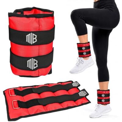 ManiBoom Pesas para Tobillos o Muñecas PACK 2 Tobilleras Peso y Correas AJUSTABLES Lastres de 0,5kg 1kg 1,5kg 2kg 3kg 4kg por Unidad Ankle Weights Gym, Correr, Caminar (2x2kg Roj) ManiBoom Pesas para Tobillos o Muñecas PACK 2 Tobilleras Peso y Correas AJUSTABLES Lastres de 0,5kg 1kg 1,5kg 2kg 3kg 4kg por Unidad Ankle Weights Gym, Correr, Caminar (2x2kg Roj)