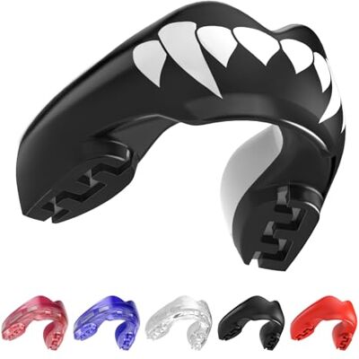 SAFEJAWZ Protector bucal para aparatos ortopédicos. para Todos los Deportes de Contacto, incluidos rugby, MMA, artes marciales de kickboxing, judo, hockey y boxeo (Fangz) SAFEJAWZ Protector bucal para aparatos ortopédicos. para Todos los Deportes de Contacto, incluidos rugby, MMA, artes marciales de kickboxing, judo, hockey y boxeo (Fangz)