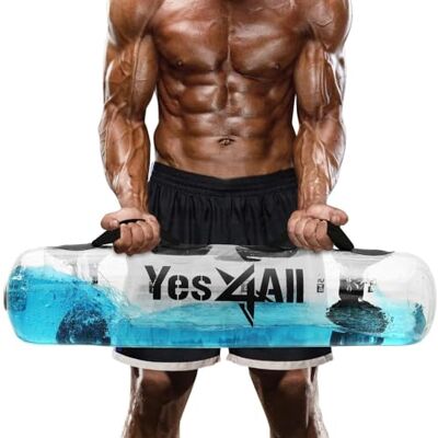 Yes4All Bolsas de Agua Grandes para Entrenar, 20-36 kg, lo último para Fortalecer el Tronco, portátiles, Agilidad y Durabilidad, para Interiores y Exteriores, Color Azul Oscuro y Transparente Yes4All Bolsas de Agua Grandes para Entrenar, 20-36 kg, lo último para Fortalecer el Tronco, portátiles, Agilidad y Durabilidad, para Interiores y Exteriores, Color Azul Oscuro y Transparente