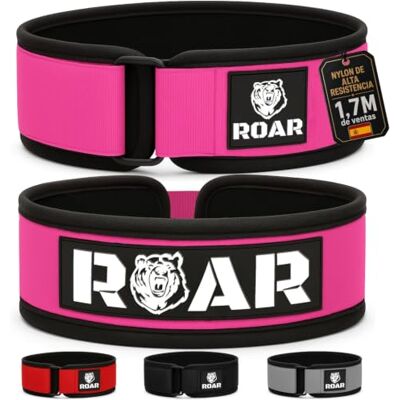 Roar ® Cinturón Lumbar Gimnasio, Cinturon Gimnasio Mujer, Cinturon Halterofilia, Powerlifting, Levantamiento Peso, Musculacion, Cinturon Gym Hombre, Cinturon Pesas (Rosa, XS) Roar ® Cinturón Lumbar Gimnasio, Cinturon Gimnasio Mujer, Cinturon Halterofilia, Powerlifting, Levantamiento Peso, Musculacion, Cinturon Gym Hombre, Cinturon Pesas (Rosa, XS)