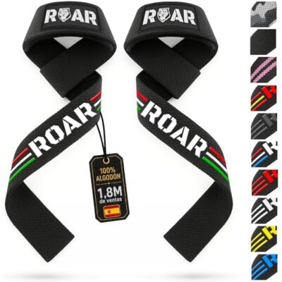 Roar ® Correas Levantamiento de Pesas Profesionales, aps Powerlifting, Agarres para Gym, Agarraderas Gimnasio para Peso Muerto, Crossfit Weight Lifting (Italia)… Roar ® Correas Levantamiento de Pesas Profesionales, aps Powerlifting, Agarres para Gym, Agarraderas Gimnasio para Peso Muerto, Crossfit Weight Lifting (Italia)…