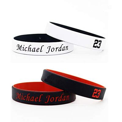 FANwenfeng Estrella de Baloncesto Firma Color Doble abanicos muñequeras Deporte Absorbe Sudor Pulsera de Silicona 4 Piezas FANwenfeng Estrella de Baloncesto Firma Color Doble abanicos muñequeras Deporte Absorbe Sudor Pulsera de Silicona 4 Piezas