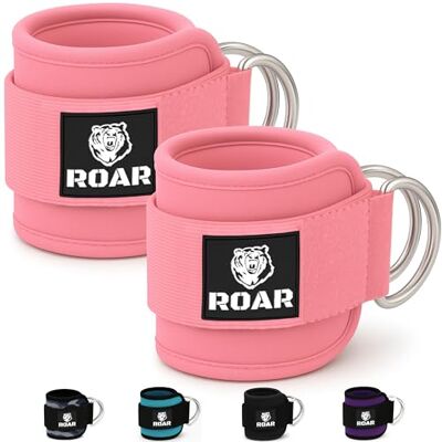 Roar ® tobilleras polea, 2 tobilleras para gym, tobillera para maquina de polea, fat gripz pesas gluteos, maquina de gym pesas, tobillera para polea (Neopreno) Roar ® tobilleras polea, 2 tobilleras para gym, tobillera para maquina de polea, fat gripz pesas gluteos, maquina de gym pesas, tobillera para polea (Neopreno)