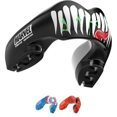 Marvel Venom Protector bucal deportivo para aparatos ortopédicos, talla única, con funda para boxeo, MMA, rugby, artes marciales, judo y todos los deportes de contacto Marvel Venom Protector bucal deportivo para aparatos ortopédicos, talla única, con funda para boxeo, MMA, rugby, artes marciales, judo y todos los deportes de contacto