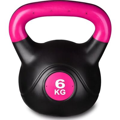DRUNA Pesa Rusa 6kg Kettlebell para Entrenamiento de Fuerza Fitness en Casa o Gimnasio con Mango Ergonómico Antideslizante Material Resistente para Musculación Cardio y Entrenamiento Funcional DRUNA Pesa Rusa 6kg Kettlebell para Entrenamiento de Fuerza Fitness en Casa o Gimnasio con Mango Ergonómico Antideslizante Material Resistente para Musculación Cardio y Entrenamiento Funcional