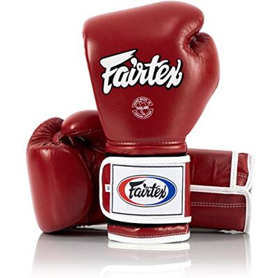 Fairtex Guantes de Boxeo Muay Thai BGV9 Estilo Mexicano para Entrenamiento y Sparring en Kick Boxing MMA K1 Guantes (Tubería roja/Blanca 14oz) Fairtex Guantes de Boxeo Muay Thai BGV9 Estilo Mexicano para Entrenamiento y Sparring en Kick Boxing MMA K1 Guantes (Tubería roja/Blanca 14oz)