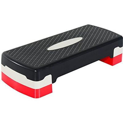 HOMCOM Stepper aeróbic Fitness Altura Regulable 2 Niveles Superficie Antideslizante PP 68 x 29 x 15 cm Rojo Negro y Gris HOMCOM Stepper aeróbic Fitness Altura Regulable 2 Niveles Superficie Antideslizante PP 68 x 29 x 15 cm Rojo Negro y Gris