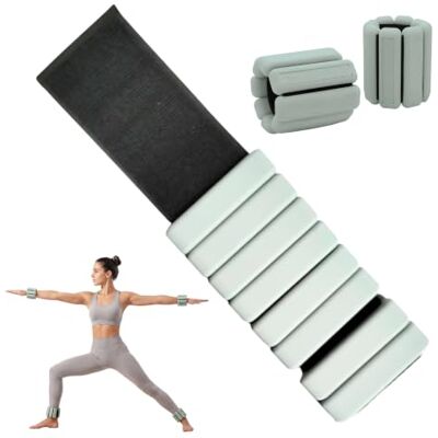 Relaxdays Set de muñequeras y tobilleras lastradas, 1 kg, silicona, gris Tobillo y muñeca, pesas silicona Relaxdays Set de muñequeras y tobilleras lastradas, 1 kg, silicona, gris Tobillo y muñeca, pesas silicona