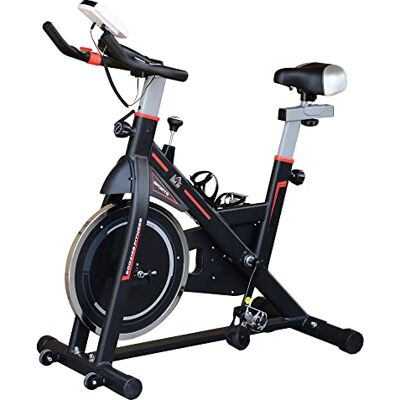 HOMCOM Bicicleta Estática con Volante 8 kg Pantalla LCD Negro HOMCOM Bicicleta Estática con Volante 8 kg Pantalla LCD Negro