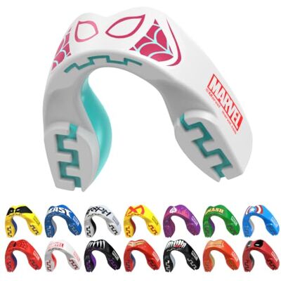Marvel Spider-Gwen Protector bucal adultos y niños para todos los deportes de contacto, incluidos rugby, MMA, artes marciales de kickboxing, judo, hockey y boxeo Marvel Spider-Gwen Protector bucal adultos y niños para todos los deportes de contacto, incluidos rugby, MMA, artes marciales de kickboxing, judo, hockey y boxeo