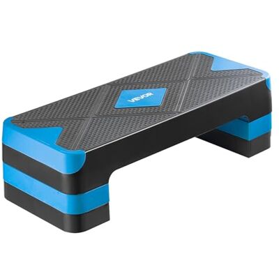 VEVOR Plataforma de Ejercicios Aeróbicos 71 x 28 cm Plataforma de Entrenamiento con Altura Ajustable 4 Elevadores Banco Antideslizante Soporte de 250 kg para Gimnasio en casa, Cardio, Fuerza, Azul VEVOR Plataforma de Ejercicios Aeróbicos 71 x 28 cm Plataforma de Entrenamiento con Altura Ajustable 4 Elevadores Banco Antideslizante Soporte de 250 kg para Gimnasio en casa, Cardio, Fuerza, Azul