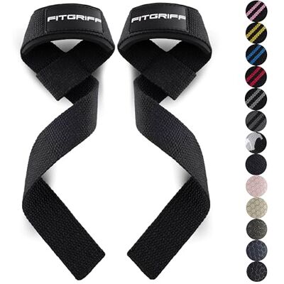 Fitgriff ® Straps Gym, Correas Levantamiento de Pesas, Powerlifting, Agarraderas Gimnasio Lifting Straps Mujeres y Hombres (Estándar (más de 16cm muñeca), Black) Fitgriff ® Straps Gym, Correas Levantamiento de Pesas, Powerlifting, Agarraderas Gimnasio Lifting Straps Mujeres y Hombres (Estándar (más de 16cm muñeca), Black)