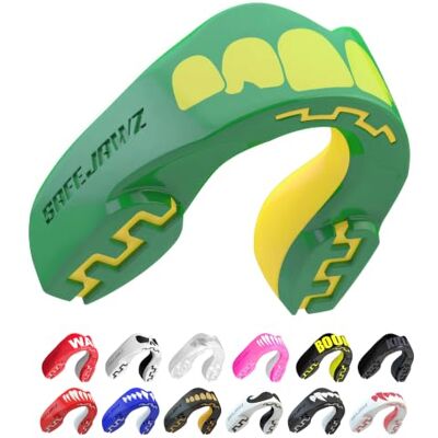 SAFEJAWZ Protector bucal adultos y niños para todos los deportes de contacto, incluidos rugby, MMA, artes marciales de kickboxing, judo, hockey y boxeo (Ogre, Júnior (Hasta 11 Años)) SAFEJAWZ Protector bucal adultos y niños para todos los deportes de contacto, incluidos rugby, MMA, artes marciales de kickboxing, judo, hockey y boxeo (Ogre, Júnior (Hasta 11 Años))