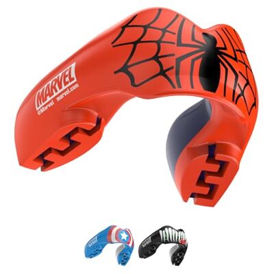 Marvel Spider-Man Protector bucal deportivo para aparatos ortopédicos, talla única, con funda para boxeo, MMA, rugby, artes marciales, judo y todos los deportes de contacto Marvel Spider-Man Protector bucal deportivo para aparatos ortopédicos, talla única, con funda para boxeo, MMA, rugby, artes marciales, judo y todos los deportes de contacto