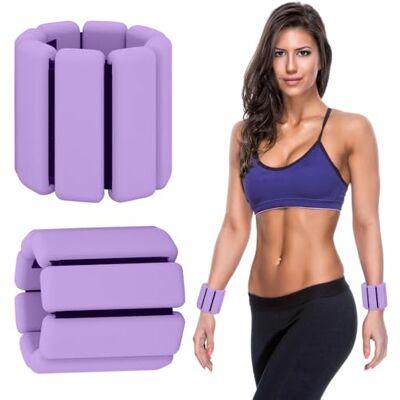 BNGXR 2 Pcs Pesas de Muñeca y Tobillo, Pesas Pierna Tobillos, Pulsera Pesos Ajustable, Portátiles Muñequera con Peso para Damas Hombres Aptitud Física, Correr, Caminar, Yoga, Pilates (Púrpura) BNGXR 2 Pcs Pesas de Muñeca y Tobillo, Pesas Pierna Tobillos, Pulsera Pesos Ajustable, Portátiles Muñequera con Peso para Damas Hombres Aptitud Física, Correr, Caminar, Yoga, Pilates (Púrpura)