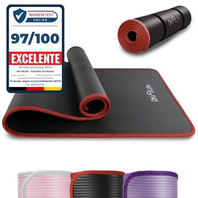 DH FitLife Esterilla de entrenamiento, esterilla deportiva, 183 x 61 x 1 cm, esterilla de gimnasia extra resistente, esterilla de yoga antideslizante y gruesa, alfombrilla de entrenamiento (negro) DH FitLife Esterilla de entrenamiento, esterilla deportiva, 183 x 61 x 1 cm, esterilla de gimnasia extra resistente, esterilla de yoga antideslizante y gruesa, alfombrilla de entrenamiento (negro)