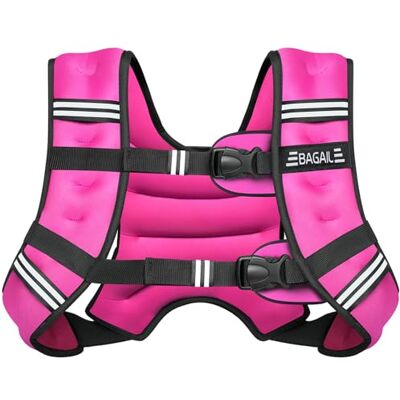BAGAIL Chaleco Lastrado para Entrenamiento de Fuerza, Talla de Busto Ajustable, Bolsillo Práctico, Ideal para Entrenamientos en Gimnasio, Yoga y Ejercicios Aeróbicos BAGAIL Chaleco Lastrado para Entrenamiento de Fuerza, Talla de Busto Ajustable, Bolsillo Práctico, Ideal para Entrenamientos en Gimnasio, Yoga y Ejercicios Aeróbicos