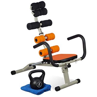 Relaxdays Banco Abdominales Ajustable, Fitness, Negro-Naranja, 79-88 x 55 x 80 cm Relaxdays Banco Abdominales Ajustable, Fitness, Negro-Naranja, 79-88 x 55 x 80 cm