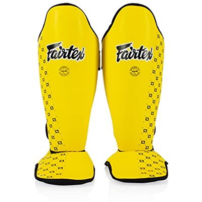 Fairtex Competition Muay Thai Espinilleras SP5, Color Negro, Azul, Amarillo, Rojo (Amarillo, Mediano) Fairtex Competition Muay Thai Espinilleras SP5, Color Negro, Azul, Amarillo, Rojo (Amarillo, Mediano)
