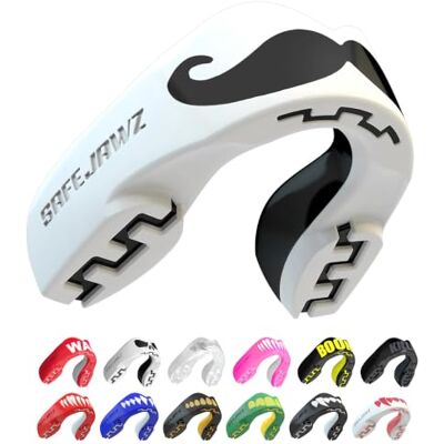 SAFEJAWZ Protector bucal adultos y niños para todos los deportes de contacto, incluidos rugby, MMA, artes marciales de kickboxing, judo, hockey y boxeo SAFEJAWZ Protector bucal adultos y niños para todos los deportes de contacto, incluidos rugby, MMA, artes marciales de kickboxing, judo, hockey y boxeo
