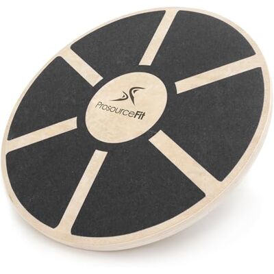 ProSource Fit Wooden Balance Board Non-Slip Wobble Core Trainer 15.75in (39.5cm) Diameter with 360 Rotation for Stability Training, Full Body Exercises, Physical Therapy ProSource Fit Wooden Balance Board Non-Slip Wobble Core Trainer 15.75in (39.5cm) Diameter with 360 Rotation for Stability Training, Full Body Exercises, Physical Therapy